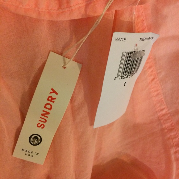 - sale 🎉 NWT Sundry coral pink button down shirt - Picture 5 of 5